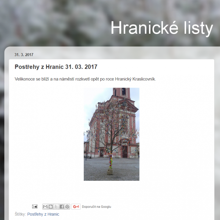 Postřehy z Hranic 31. 03. 2017